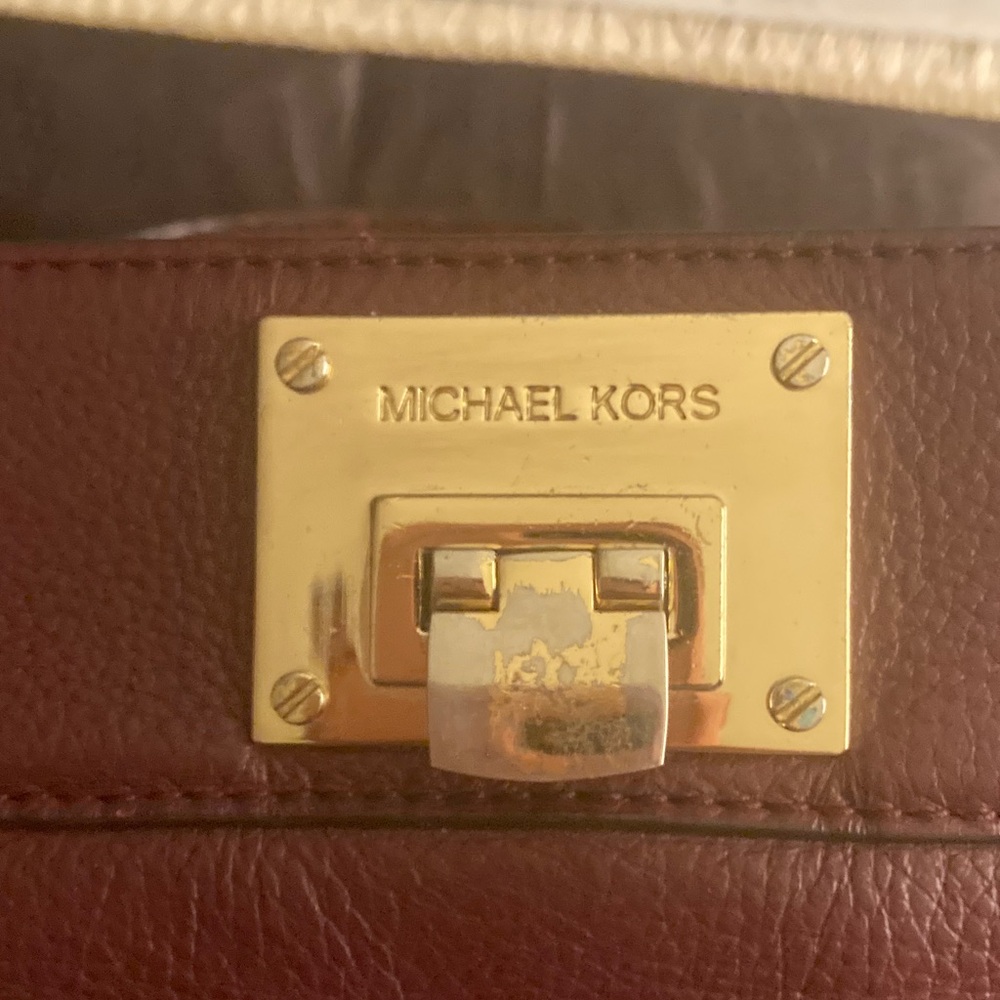 Genuine Michael Kors  Merlot Leather Satchel - Picture 12 of 14